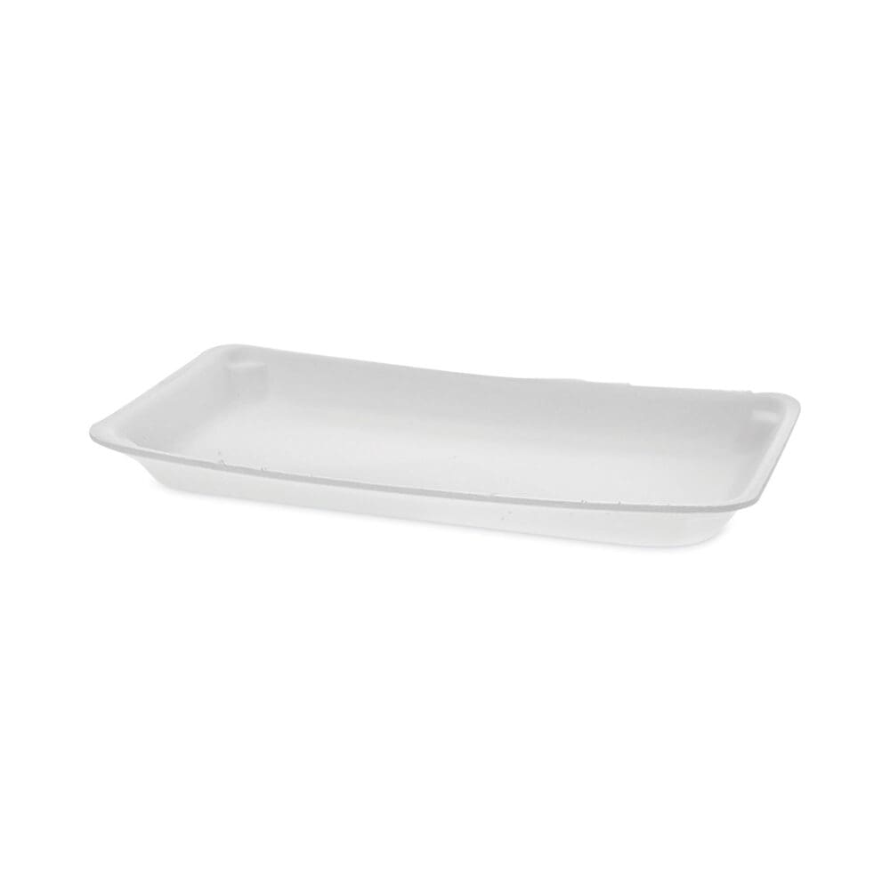 Supermarket Tray, #10P, 10.75 x 5.5 x 1.2, White, Foam, 400/Carton - Image 2