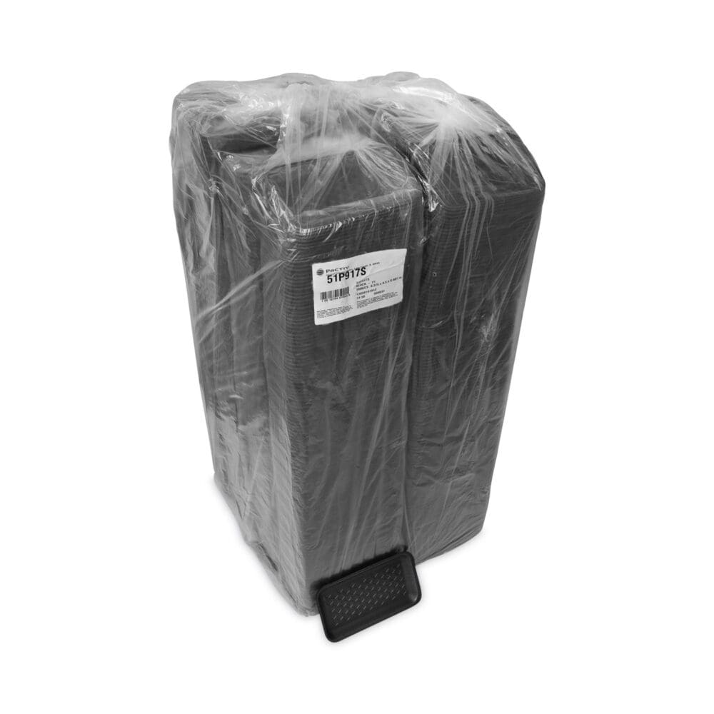Supermarket Tray, #17S, 8.38 x 4.5 x 0.69, Black, Foam, 1,000/Carton - Image 3