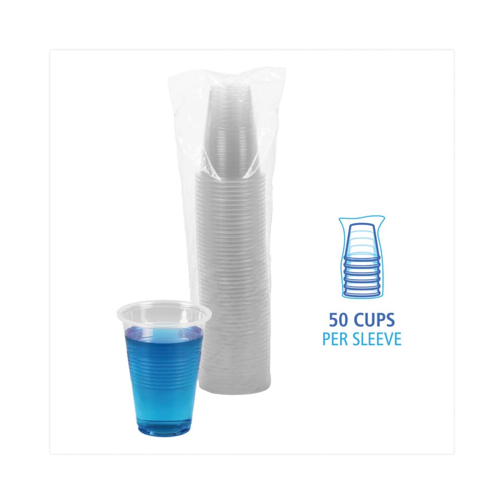 Translucent Plastic Cold Cups, 16 oz, Polypropylene, 50/Pack - Image 3