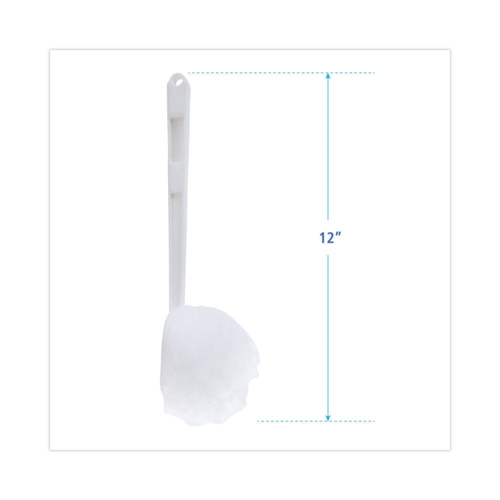 Toilet Bowl Mop, 12" Handle, White - Image 4