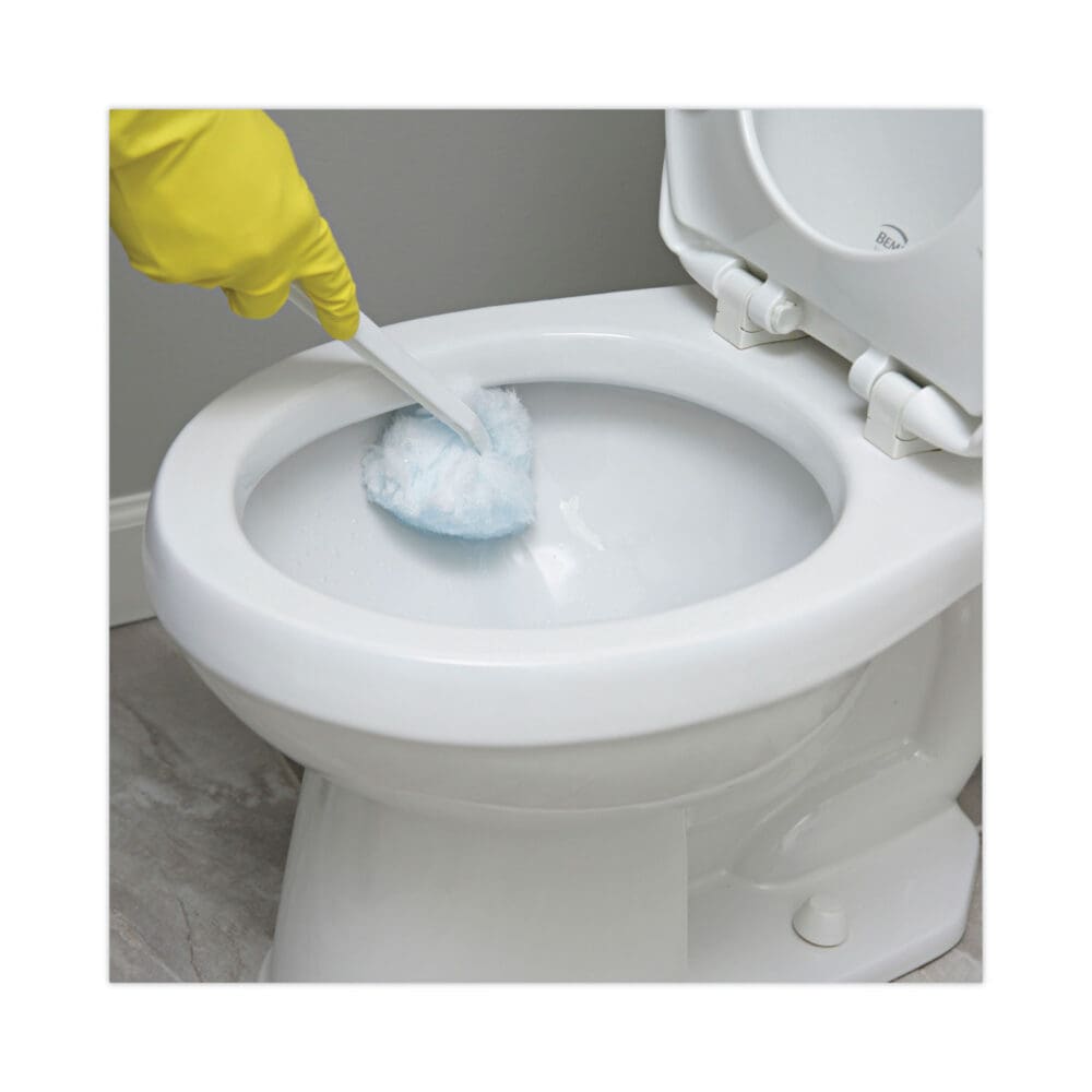 Toilet Bowl Mop, 12" Handle, White - Image 3