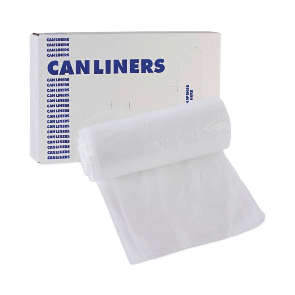 High-Density Can Liners, 10 gal, 6 mic, 24" x 23", Natural, 50 Bags/Roll, 20 Rolls/Carton - Image 6