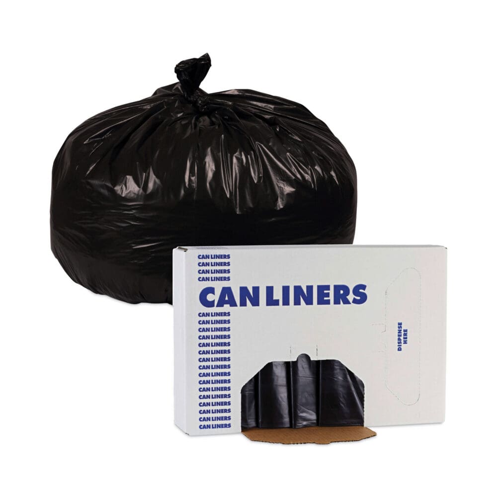 Linear Low Density Industrial Can Liners, 60 gal, 1.7 mil, 38 x 58, Black, 100/Carton - Image 5