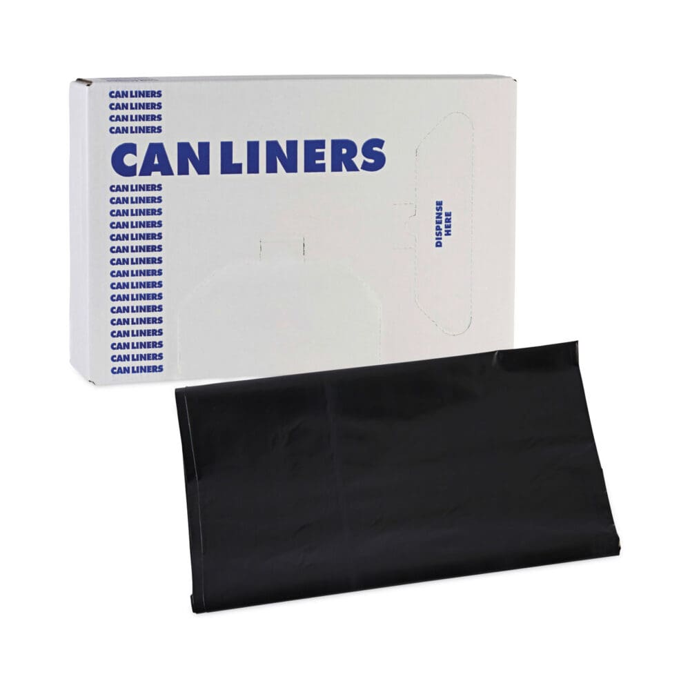 Linear Low Density Industrial Can Liners, 45 gal, 1.7 mil, 40 x 46, Black, 100/Carton - Image 6