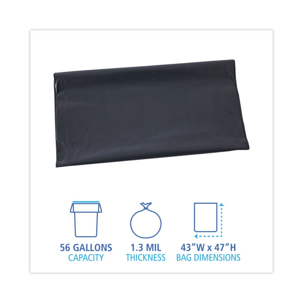 Linear Low Density Industrial Can Liners, 56 gal, 1.3 mil, 43 x 47, Gray, 100/Carton - Image 7
