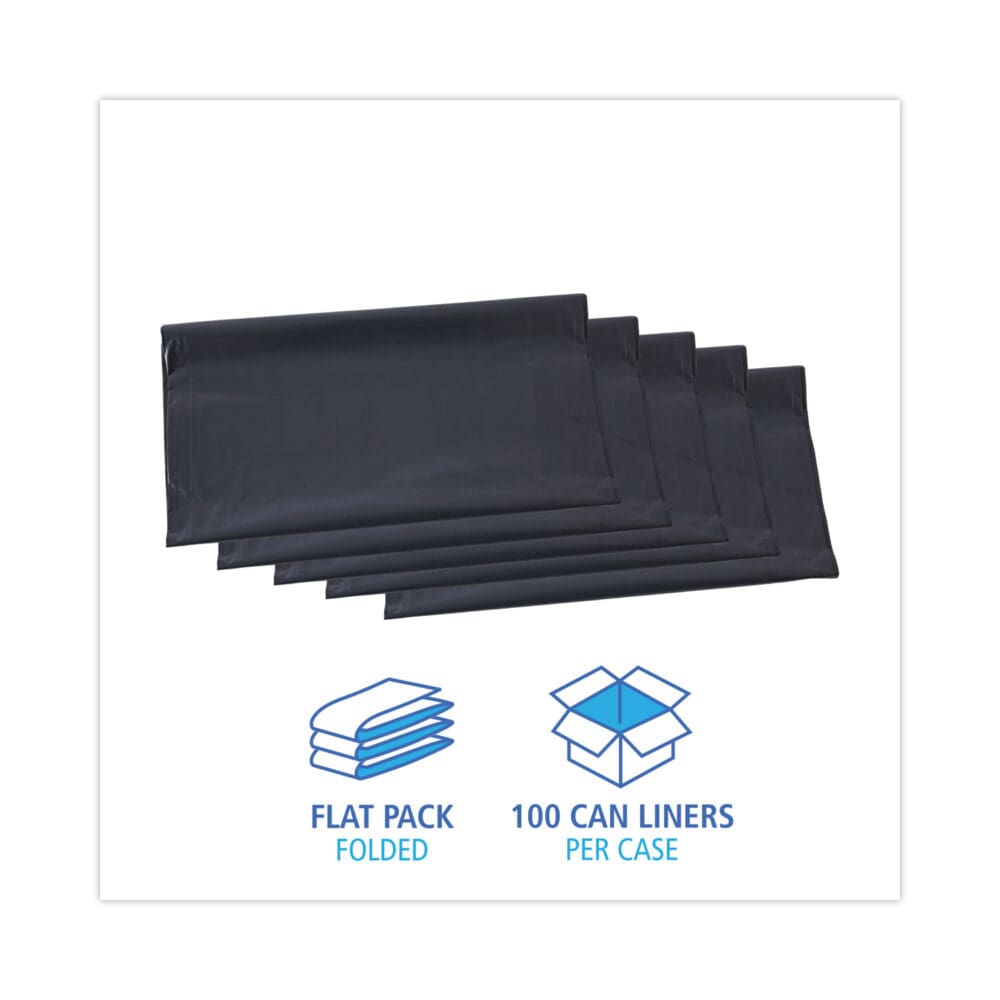 Linear Low Density Industrial Can Liners, 56 gal, 1.3 mil, 43 x 47, Gray, 100/Carton - Image 2