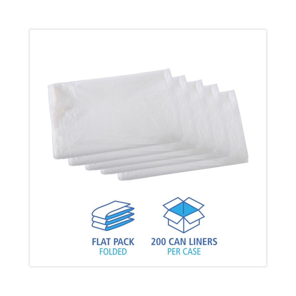 High Density Industrial Can Liners Flat Pack, 33 gal, 16 mic, 33 x 40, Natural, 200/Carton - Image 3