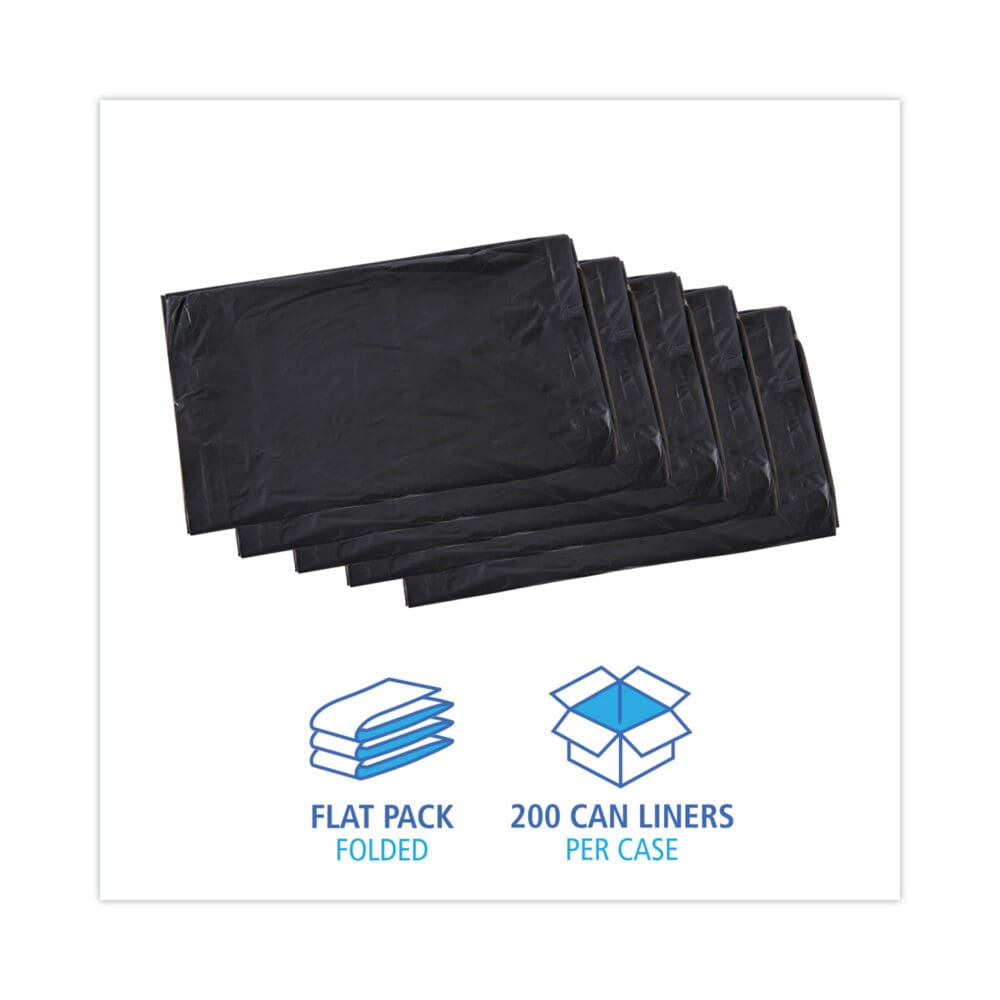 Linear Low Density Industrial Can Liners, 30 gal, 0.65 mil, 30 x 36, Black, 200/Carton - Image 2