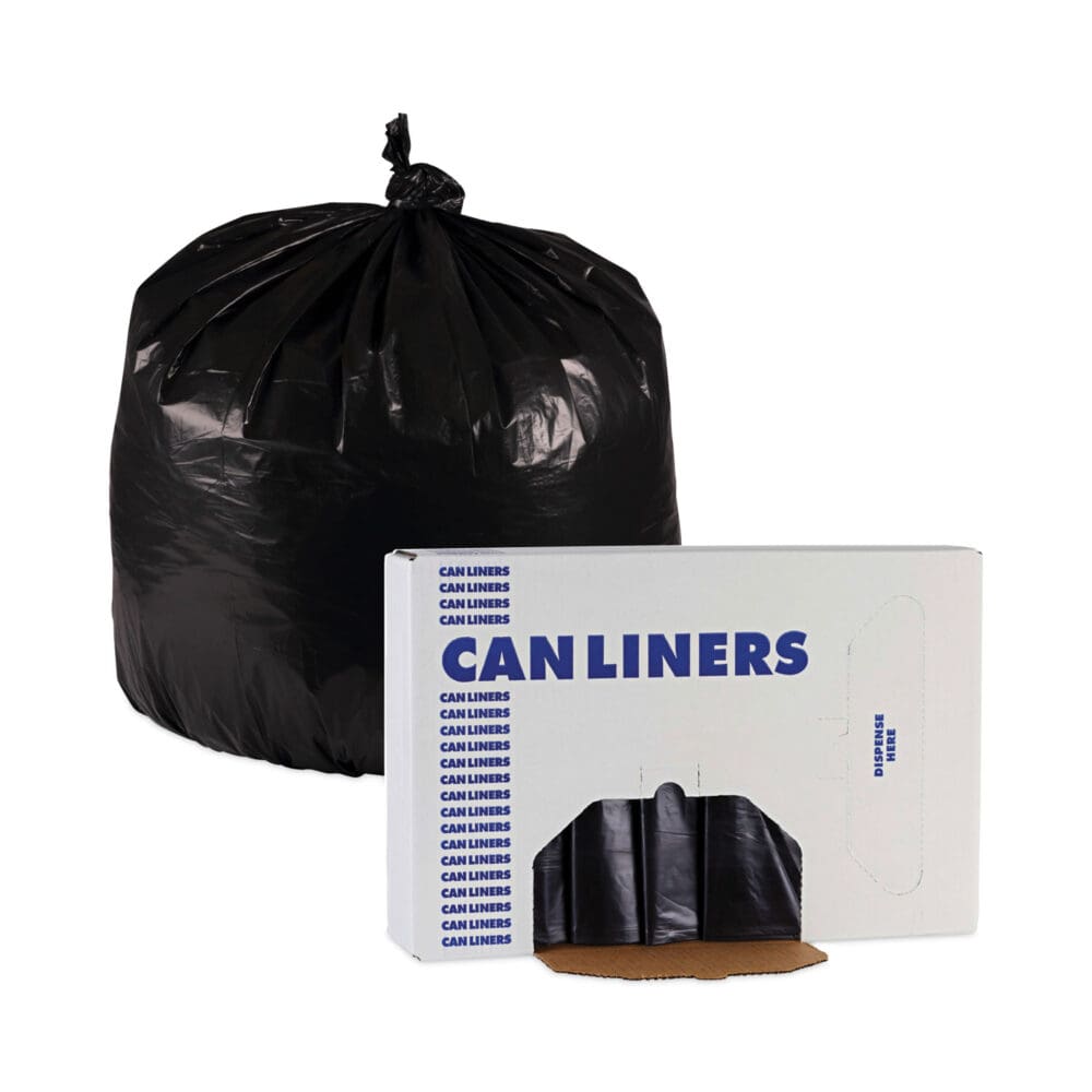 Linear Low Density Industrial Can Liners, 33 gal, 0.6 mil, 33 x 39, Black, 200/Carton - Image 5