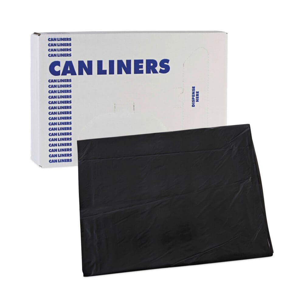 Linear Low Density Industrial Can Liners, 60 gal, 0.7 mil, 38 x 58, Black, 100/Carton - Image 6