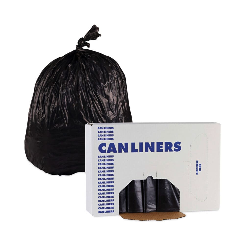 Linear Low Density Industrial Can Liners, 45 gal, 0.7 mil, 40 x 46, Black, 100/Carton - Image 5