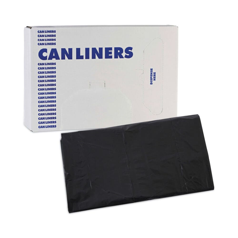 Linear Low Density Industrial Can Liners, 45 gal, 0.7 mil, 40 x 46, Black, 100/Carton - Image 6