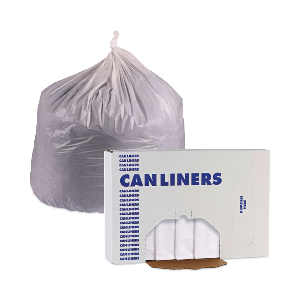 Linear Low Density Industrial Can Liners, 30 gal, 0.9 mil, 30 x 36, White, 100/Carton - Image 5