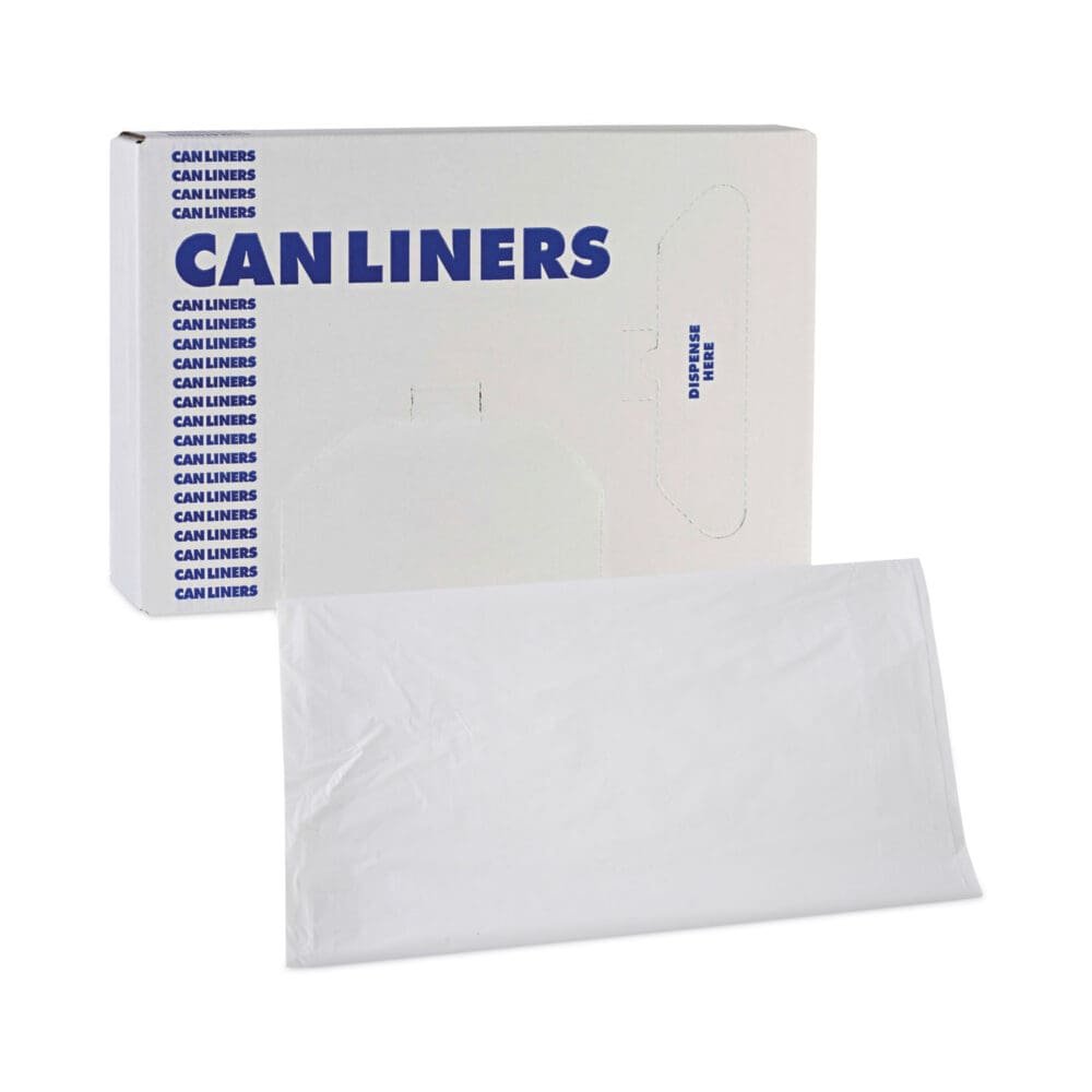 Linear Low Density Industrial Can Liners, 45 gal, 0.9 mil, 40 x 46, White, 100/Carton - Image 6