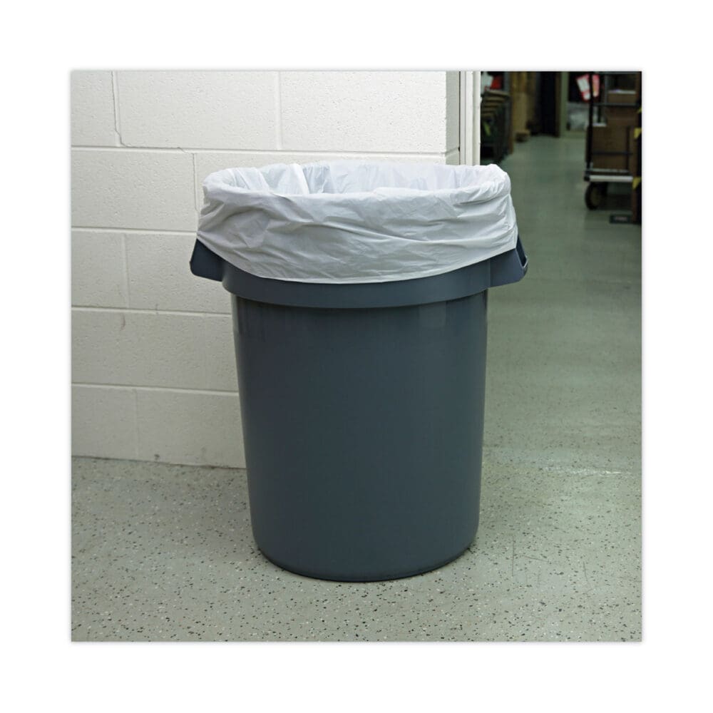 Linear Low Density Industrial Can Liners, 56 gal, 0.9 mil, 43 x 47, White, 100/Carton - Image 4