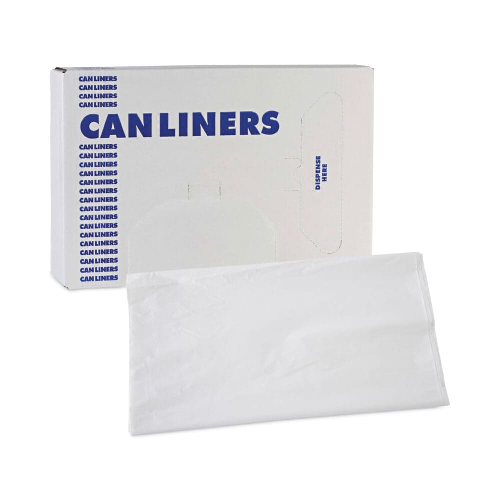 Linear Low Density Industrial Can Liners, 56 gal, 0.9 mil, 43 x 47, White, 100/Carton - Image 6