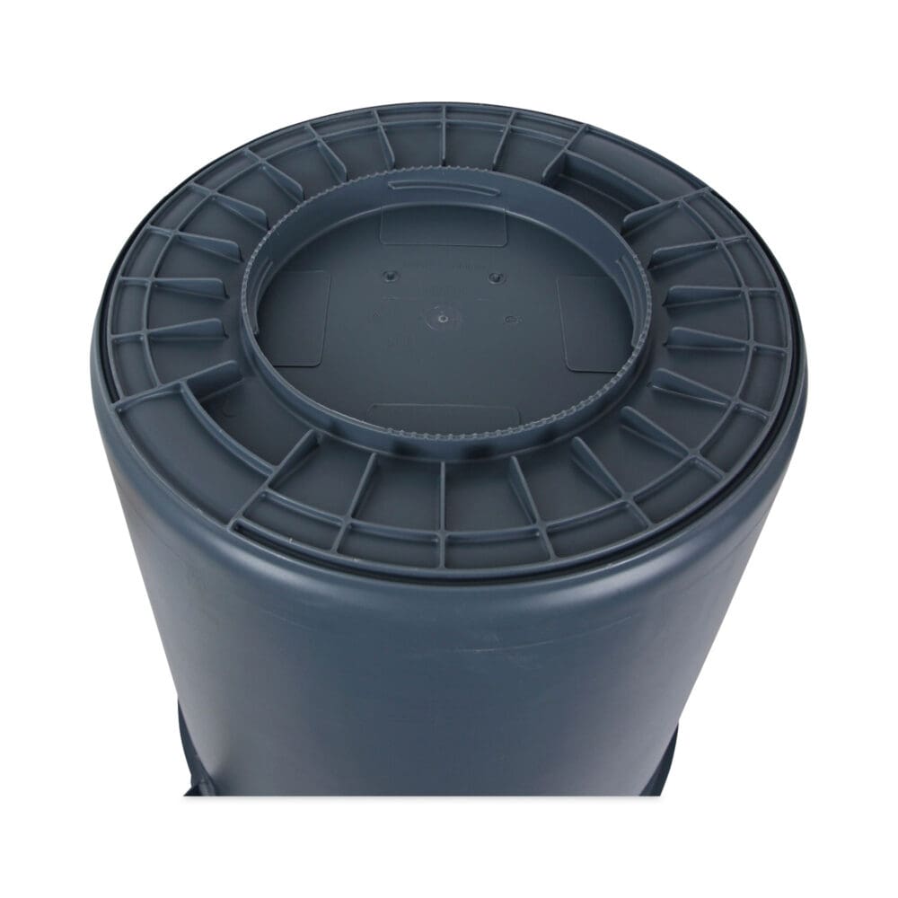 Round Waste Receptacle, 44 gal, Plastic, Gray - Image 5