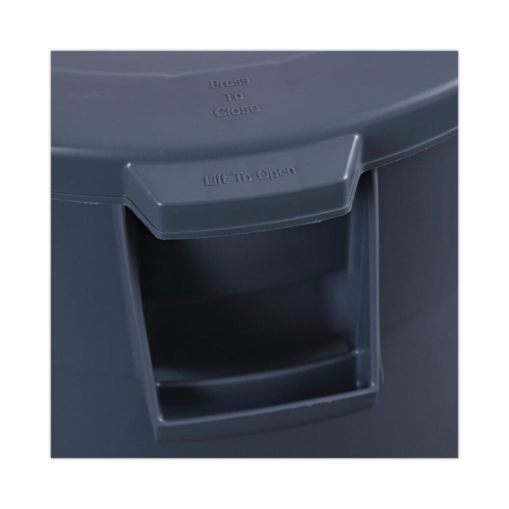 Lids for 44 gal Waste Receptacles, Flat-Top, Round, Plastic Gray - Image 5