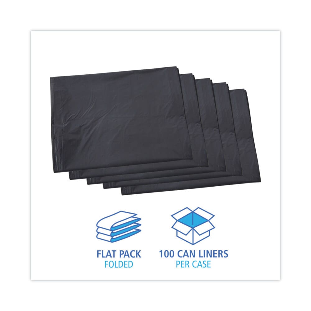 Linear Low Density Industrial Can Liners, 60 gal, 1.1 mil, 38 x 58, Gray, 100/Carton - Image 2