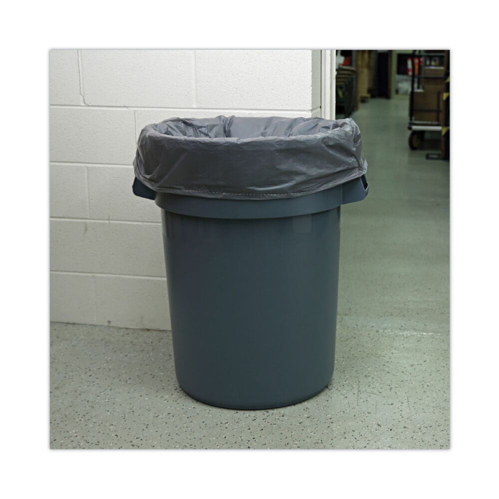 Linear Low Density Industrial Can Liners, 60 gal, 1.1 mil, 38 x 58, Gray, 100/Carton - Image 4