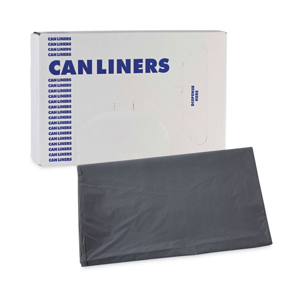 Linear Low Density Industrial Can Liners, 45 gal, 1.1 mil, 40 x 46, Gray, 100/Carton - Image 6