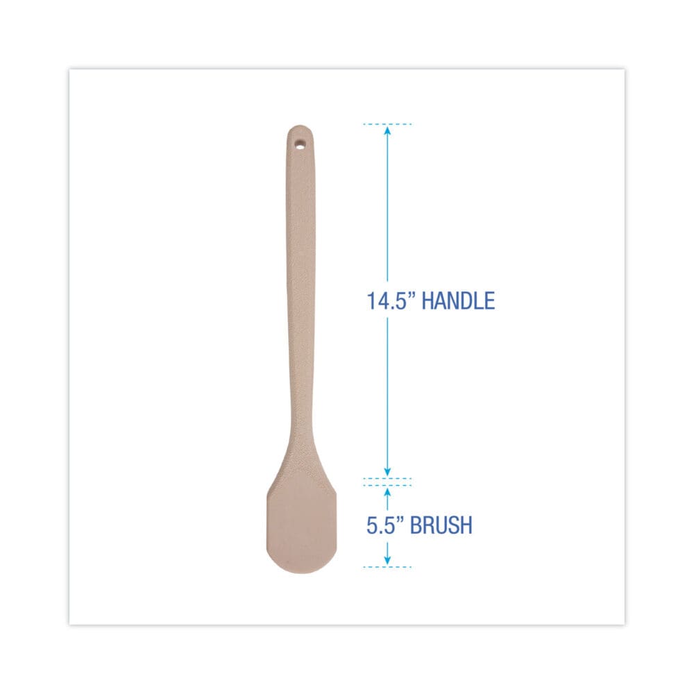 Utility Brush, Cream Nylon Bristles, 5.5" Brush, 14.5" Tan Plastic Handle - Image 5