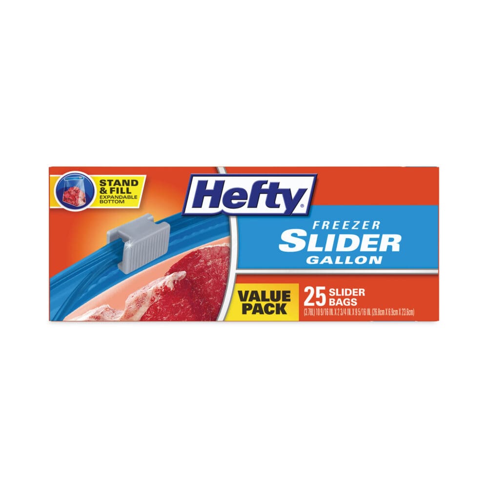 Slider Bags, 1 gal, 2.5 mil, 10.56" x 11", Clear, 25 Bags/Box, 9 Boxes/Carton - Image 2