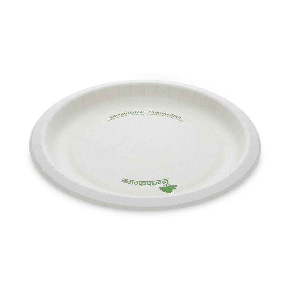 EarthChoice Pressware Compostable Dinnerware, Plate, 9" dia, White, 450/Carton - Image 6
