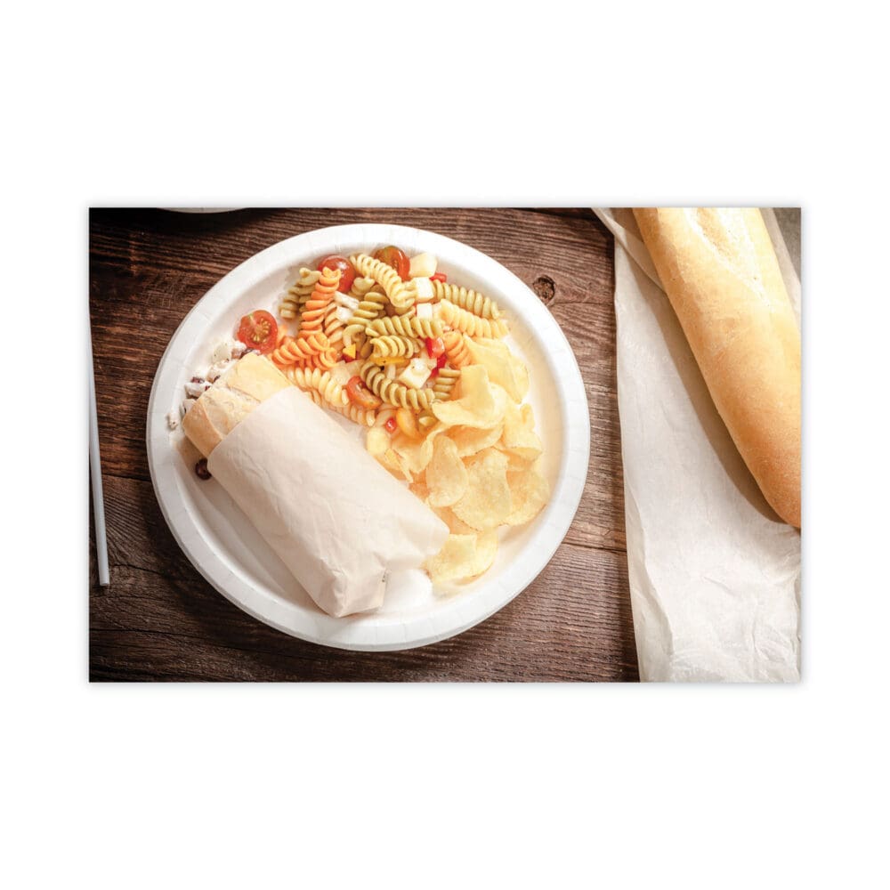 EarthChoice Pressware Compostable Dinnerware, Plate, 10" dia, White, 300/Carton - Image 2