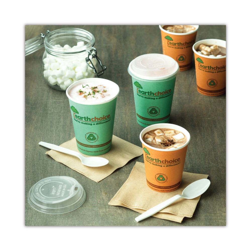 EarthChoice Compostable Paper Cup, 12 oz, Teal, 1,000/Carton - Image 4
