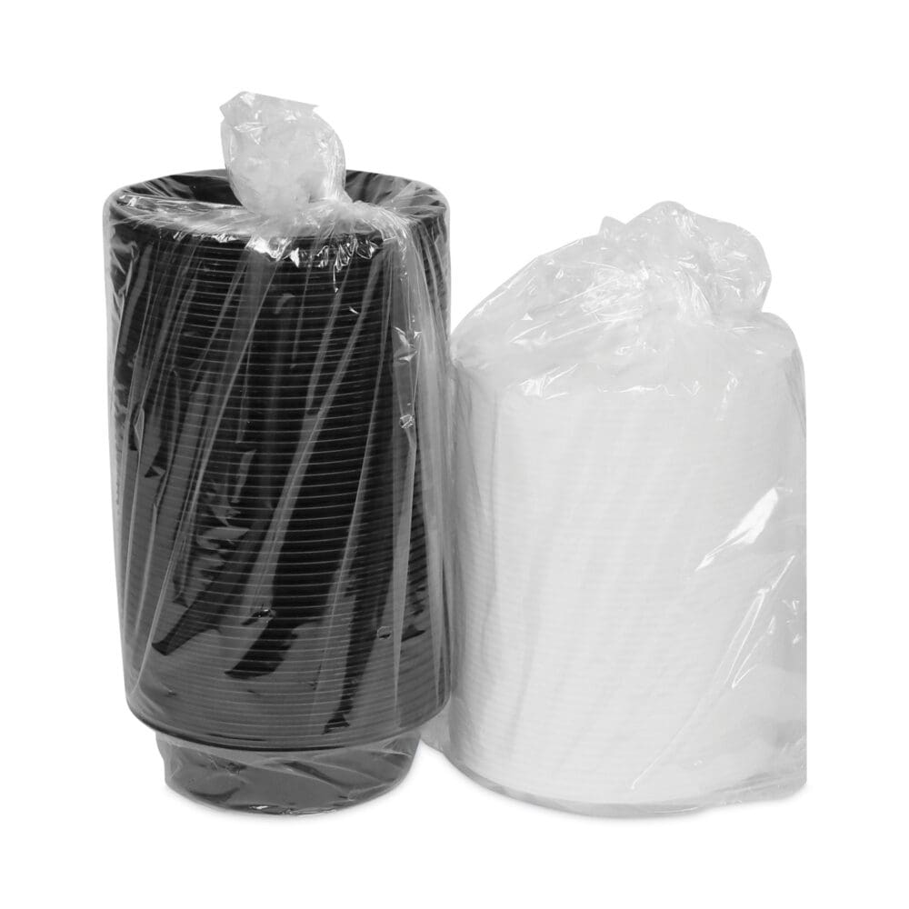 Newspring VERSAtainer Microwavable Containers, 16 oz, 6" Diameter, Black/Clear, Plastic, 150/Carton - Image 2