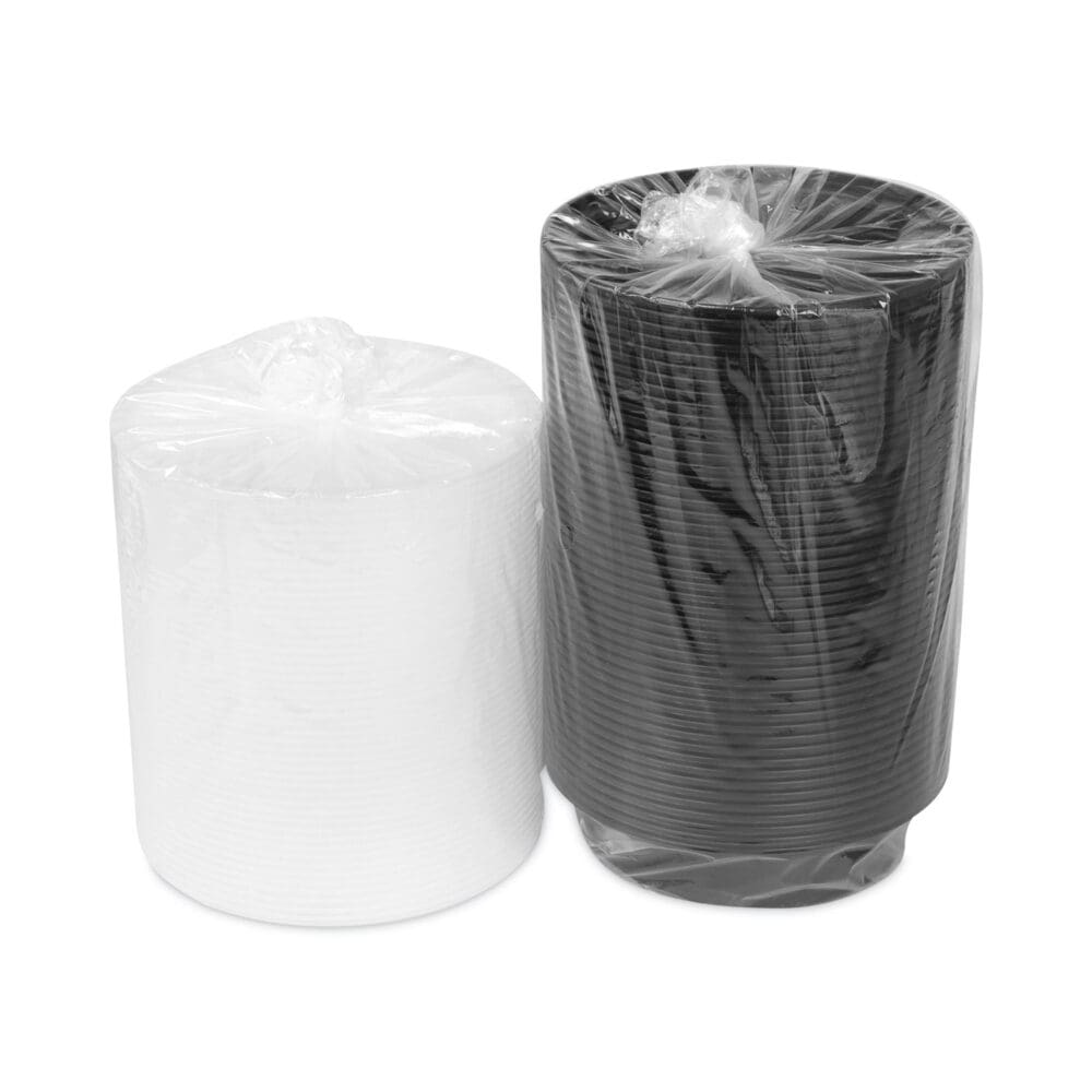 Newspring VERSAtainer Microwavable Containers, 24 oz, 7" Diameter, Black/Clear, Plastic, 150/Carton - Image 2