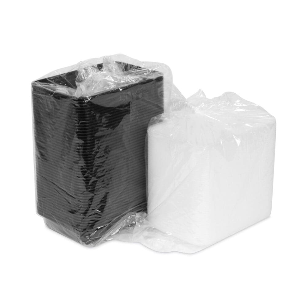 Newspring VERSAtainer Microwavable Containers, 16 oz, 5 x 7.25 x 1.5, Black/Clear, Plastic, 150/Carton - Image 2