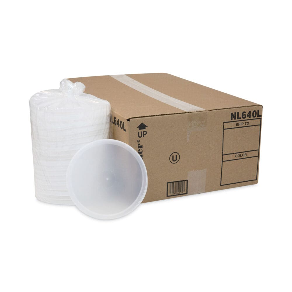 Newspring DELItainer Microwavable Container Lid, 6.45" Diameter x 0.45" h, Translucent, Plastic, 120/Carton - Image 3