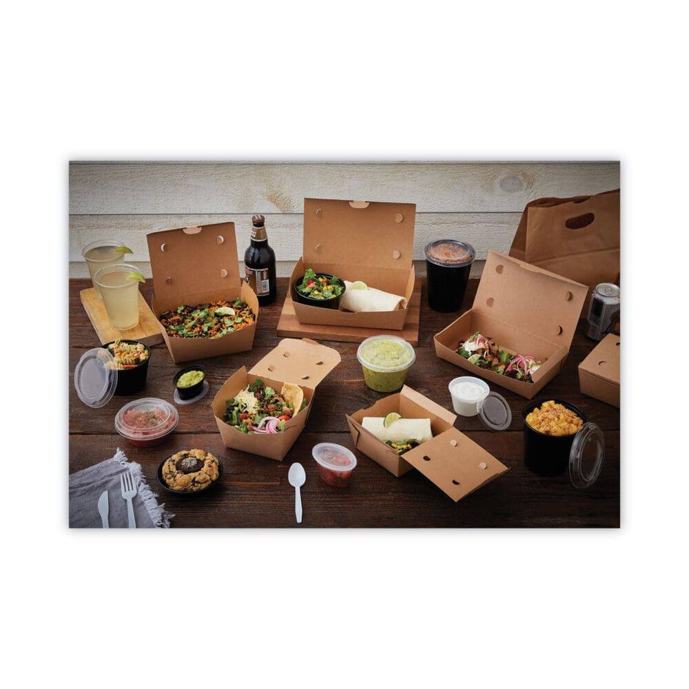 EarthChoice OneBox Paper Box, 37 oz, 4.5 x 4.5 x 2.5, Kraft, 312/Carton - Image 4