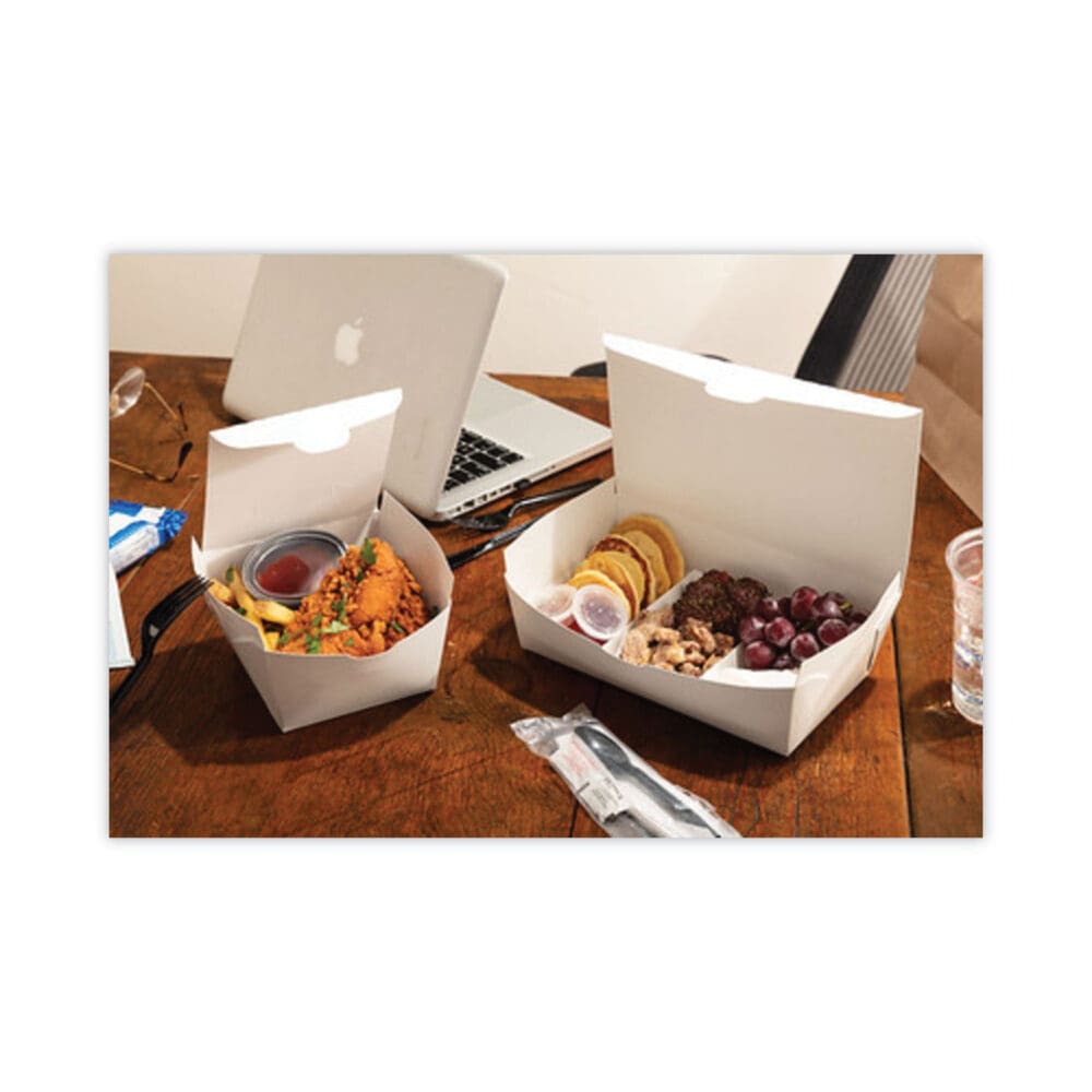 EarthChoice OneBox Paper Box, 37 oz, 4.5 x 4.5 x 2.5, White, 312/Carton - Image 3