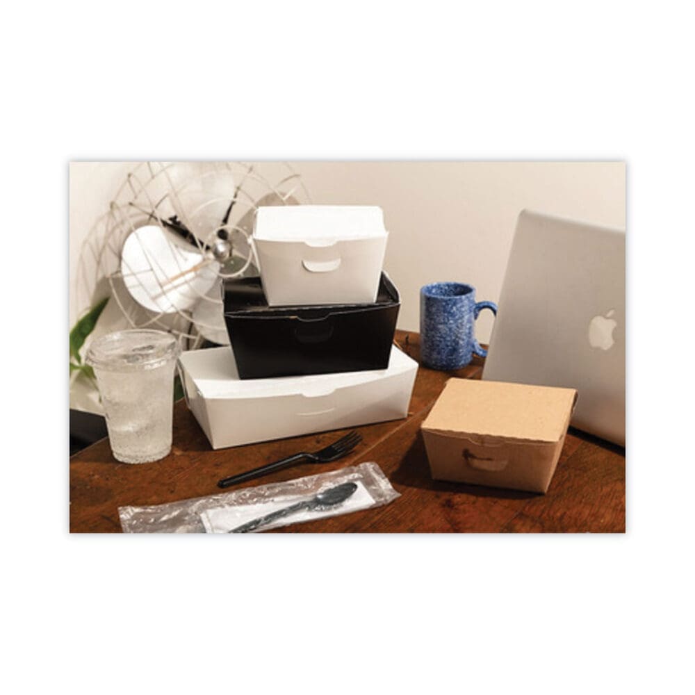 EarthChoice OneBox Paper Box, 37 oz, 4.5 x 4.5 x 2.5, White, 312/Carton - Image 4