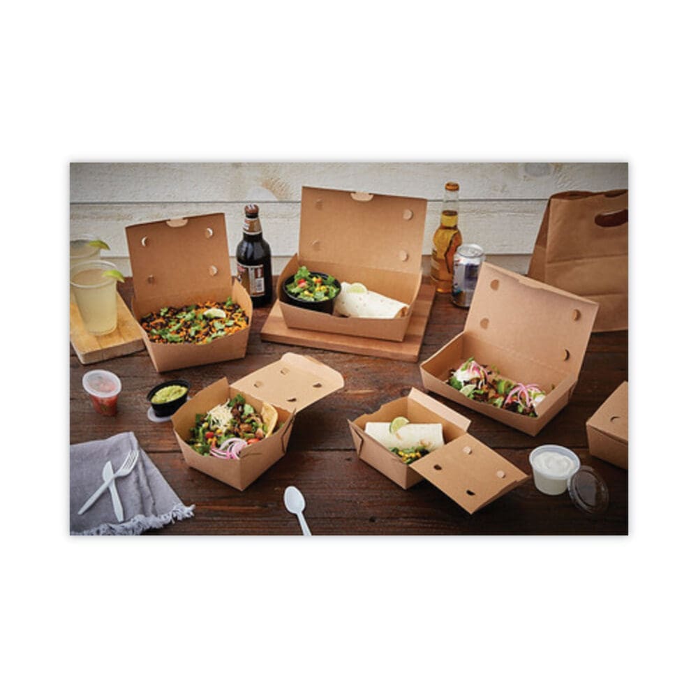EarthChoice OneBox Paper Box, 66 oz, 6.5 x 4.5 x 3.25, Kraft, 160/Carton - Image 5