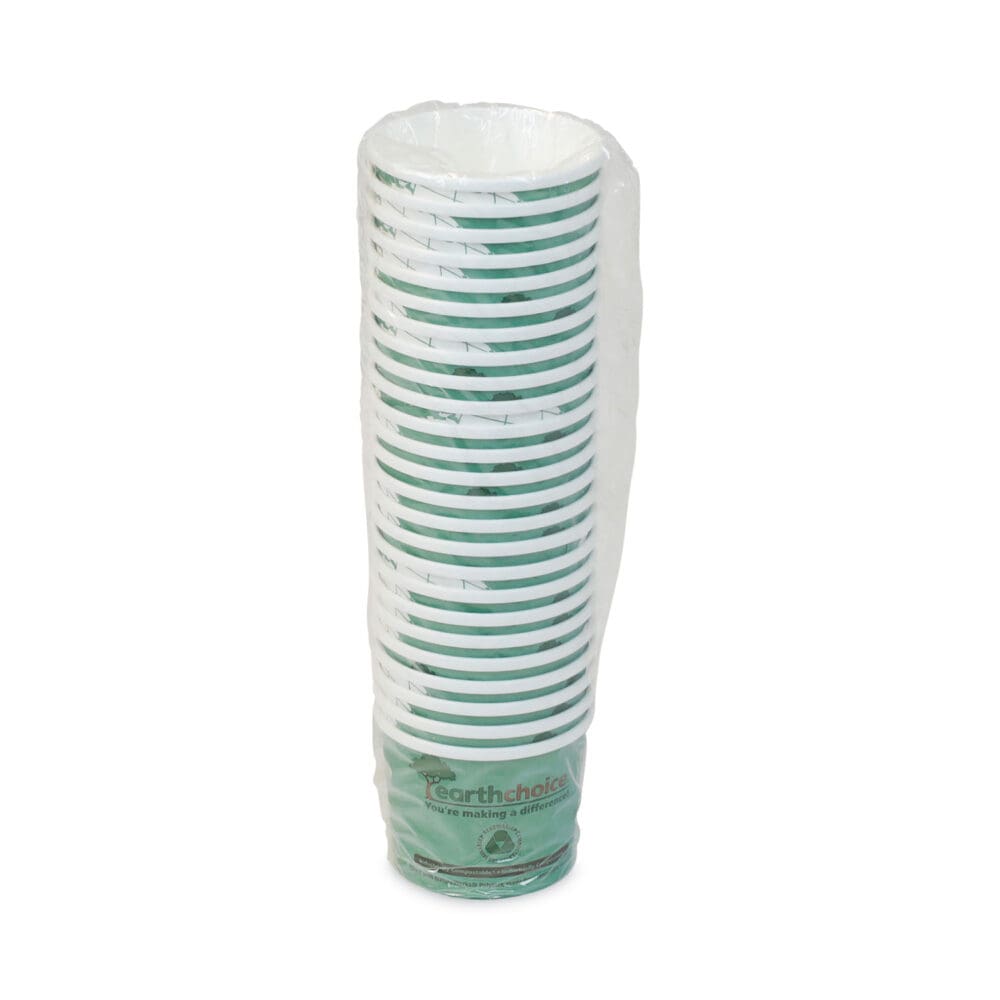 EarthChoice Compostable Soup Cup, Medium, 12 oz, 3.63" Diameter x 3.63"h, Teal, Paper, 500/Carton - Image 2