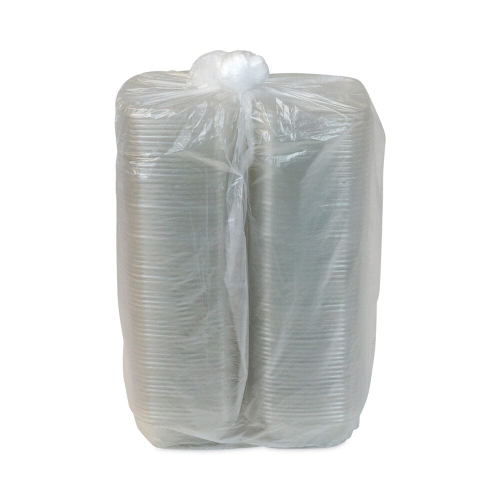 EarthChoice Square Recycled Bowl, 16 oz, 5 x 5 x 1.75, Clear, Plastic, 504/Carton - Image 2