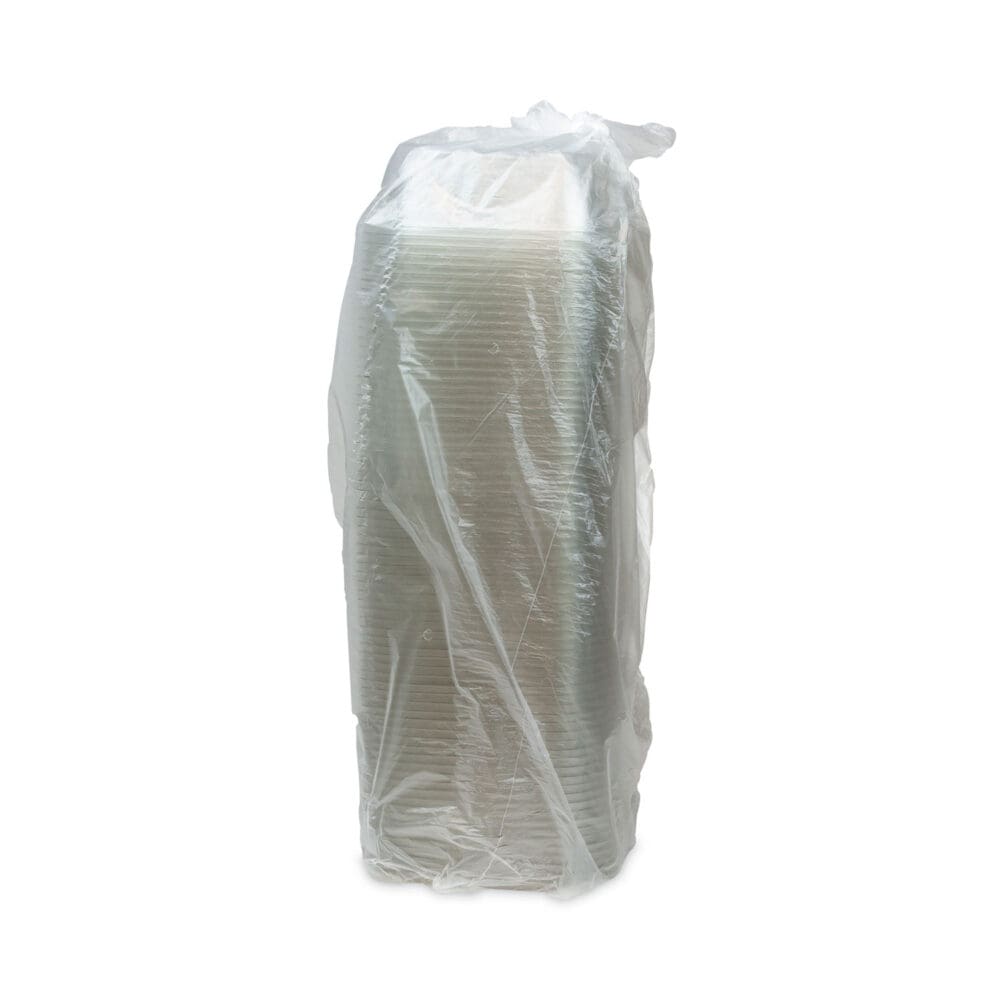 EarthChoice Square Recycled Bowl, 32 oz, 7 x 7 x 2, Clear, Plastic, 300/Carton - Image 2