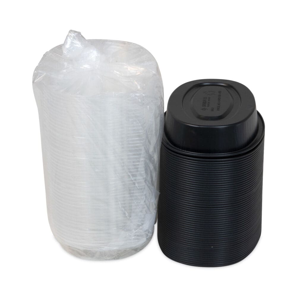Classic Carry-Out Container, 16 oz, 6.88 x 4.56 x 3, Black/Gold, Aluminum, 100/Carton - Image 2