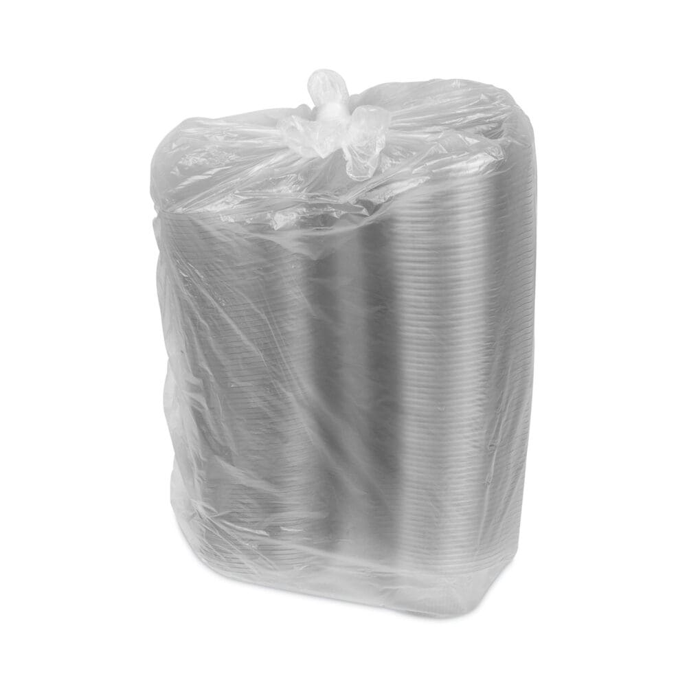 EarthChoice Recycled PET Hinged Container, 32 oz, 7.31 x 5.88 x 3.25, Clear, Plastic, 280/Carton - Image 2