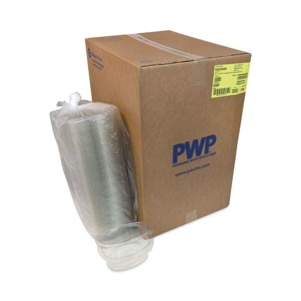 EarthChoice Recycled PET Hinged Container, 32 oz, 7.31 x 5.88 x 3.25, Clear, Plastic, 280/Carton - Image 3