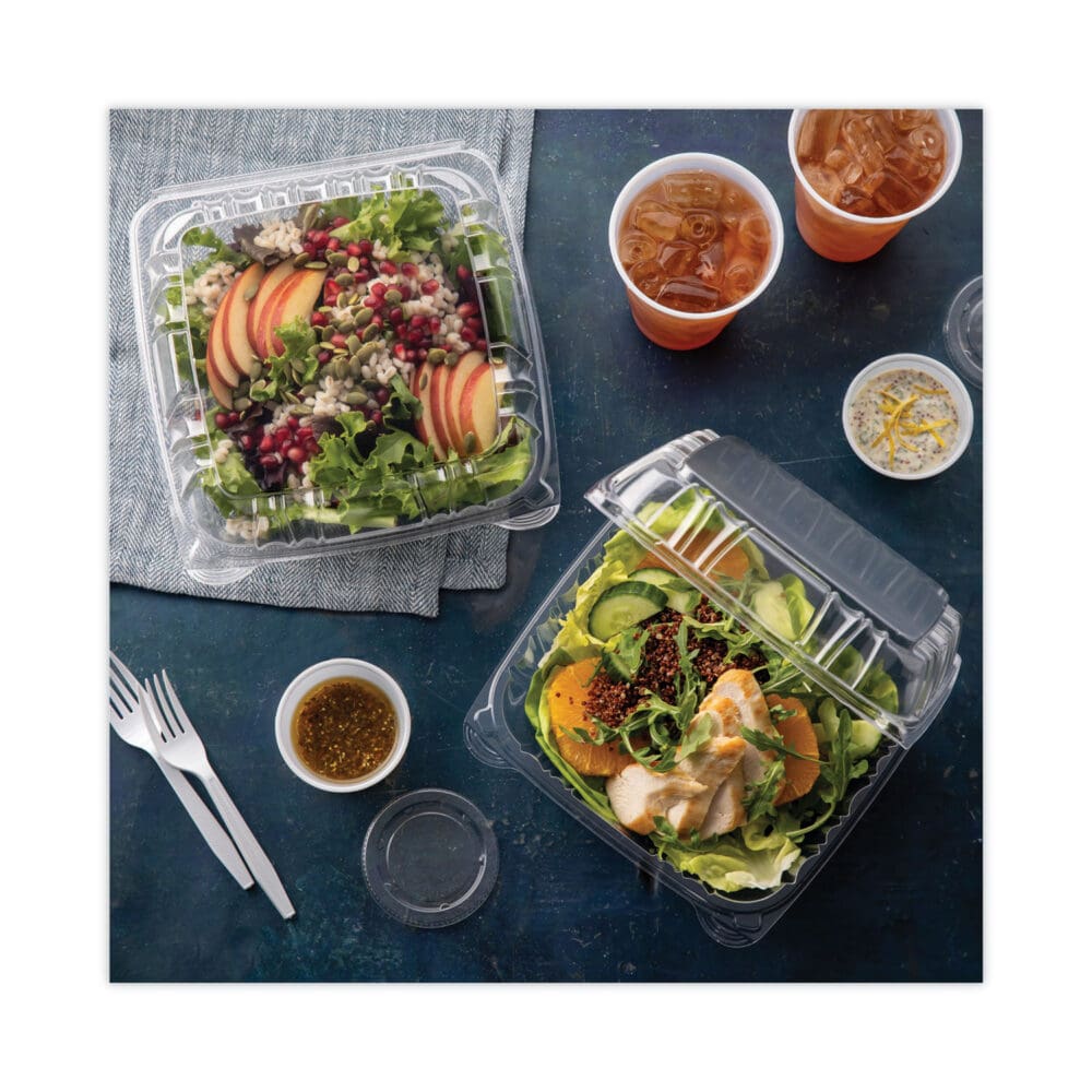 SENSATION SmartLock Hinged Lid Container, 8.34 x 8.24 x 3.05, Clear, Plastic, 200/Carton - Image 5