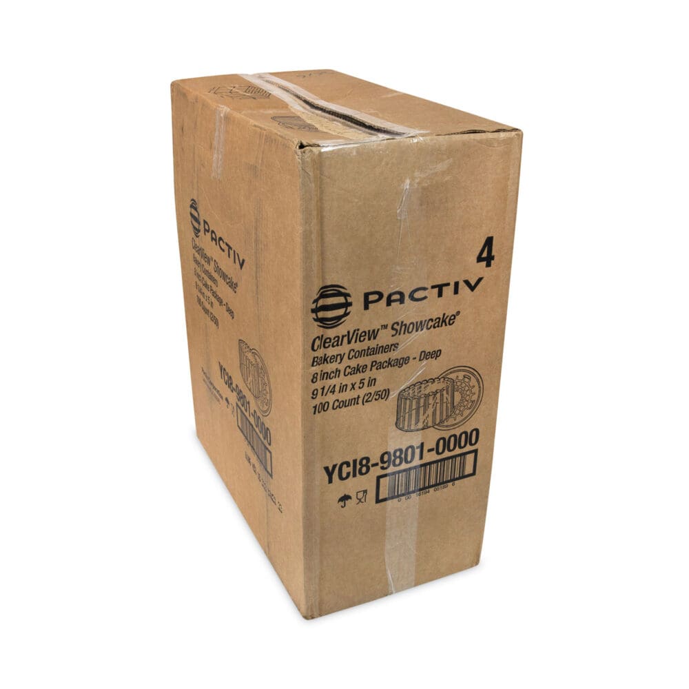 Plastic Cake Container, Deep 8" Cake Container, 9.25" Diameter x 5"h, Clear, 100/Carton - Image 4