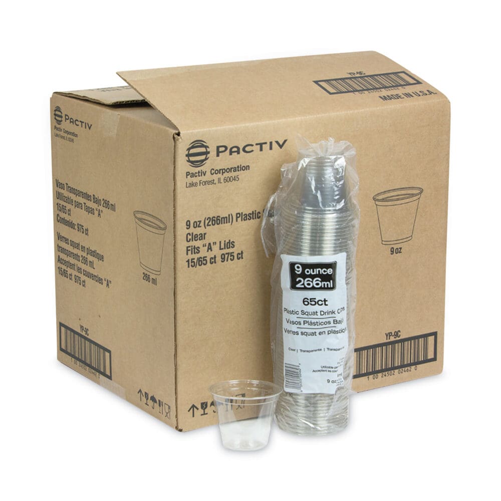 EarthChoice Recycled Clear Plastic Cold Cups, 9 oz, Clear, 975/Carton - Image 3