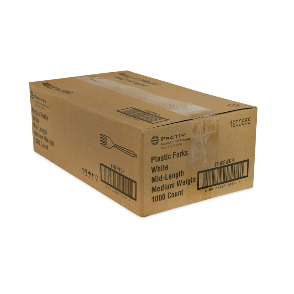 Fieldware Cutlery, Fork, Mediumweight, White, 1,000/Carton - Image 3