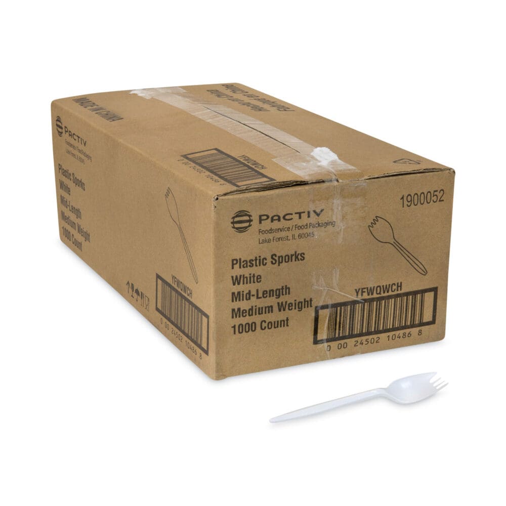 Fieldware Cutlery, Spork, Mediumweight, White, 1,000/Carton - Image 3