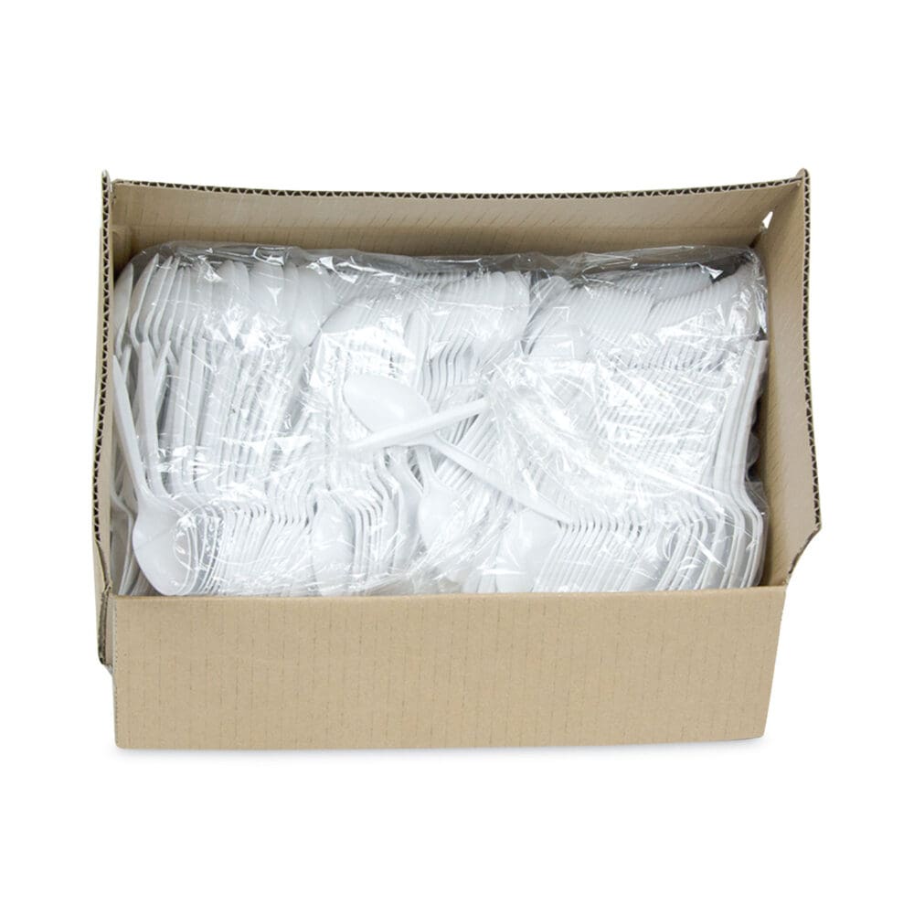 Fieldware Cutlery, Spoon, Mediumweight, White, 1,000/Carton - Image 2